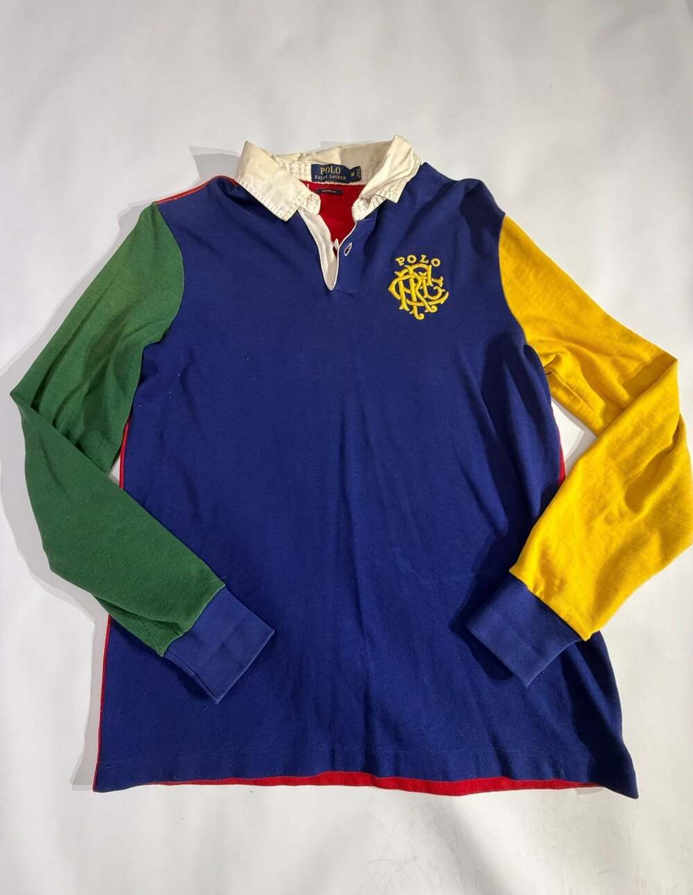 Polo Ralph Lauren Colorblock Rugby Shirt Long Sleeve Custom Fit Mens M
